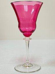 Vintage Venetian Glass Stemmed Dessert Wine Glass