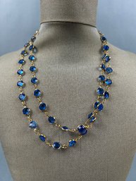 Swarovski Blue Faceted Crystal Necklace