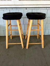 Pair Of Stools With Big Hippo Pads