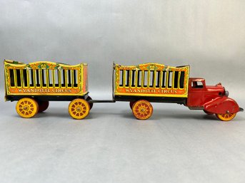 Wyandotte Toys Antique Circus Truck And Trailer Circa 1930s Number 503.