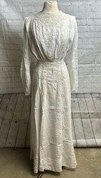 Vintage Linen & Lace Edwardian Wedding Dress