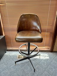 Vintage Brown Vinyl Bar Stool *LOCAL PICKUP ONLY - NO SHIPPING*