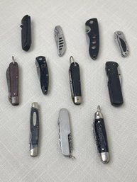 Lot Of 11 POCKET KNIFE EXTRAVAGANZA BOKER, Buck Etc Knives