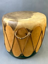 Vintage Native Handmade Rawhide Double Head Drum