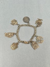 Vintage Mexican Sterling Charm Bracelet