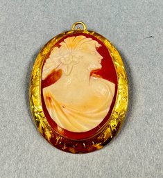 10k Gold Cameo Combo Brooch Or Pendant