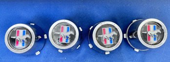 4 Vintage Ford Mustang Logo Hub Covers.