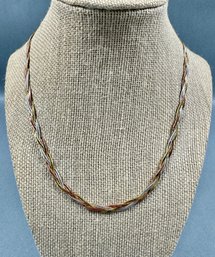 Sterling Silver Braided Necklace-italy
