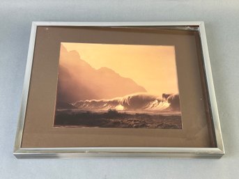 Vintage Waves Crashing Photograph Framed