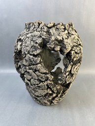 Large Open Vessel: Shades Of Clay, Signed By Artist Stan Langtwait