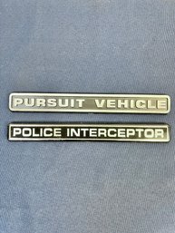 Police Interceptor And Pursuit Vehicle Badges.