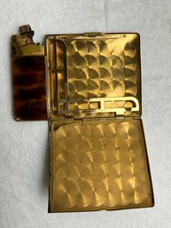 Vintage Elgin American Cigarette Case And Lighter With Soft Case