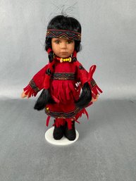 Indian Doll With Red Dress - With Stand