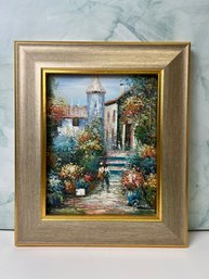 Paris Garden Scene By Parnelli Oil On Canvas