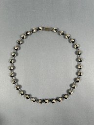 Sterling Silver Wrap Over Steel Beads Necklace