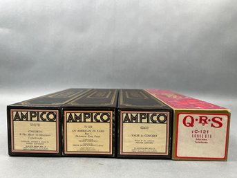 4 Antique Player Piano Rolls.