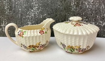 Cream And Sugar By Spode  Pattern: Wicker Lane *Local Pick-Up Only*