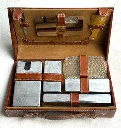 Vintage Mens Toiletry Saddle Leather Gift Set