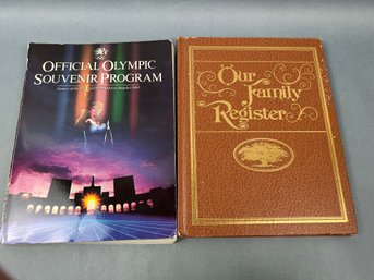 1984 Olympic Souvenir Program And An Unused Family Registry.