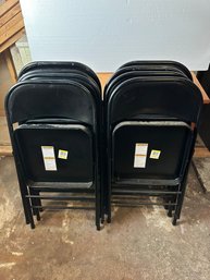 Lot Of Eight Black Metal Folding Chairs