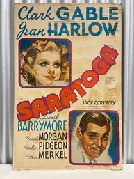 1971 Reprint Of Saratoga Movie Poster W/clark Gable & Jean Harlow