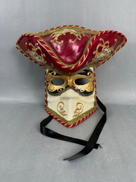 Commedia Dell Arte Hand Printed Mask - Venice, Italy