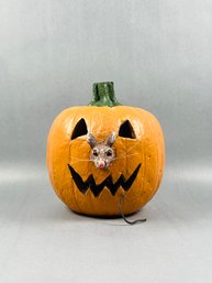 Adorable Pumpkin With Rat Coming Out