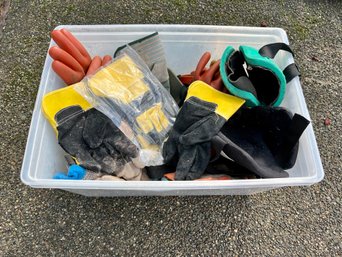 Large Bin Of  Gloves & Knee Pads *Local Pick-up Only*