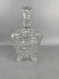 Kusak Clear 3 Footed Crystal Candy Dish