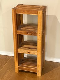 Heavy Wood Side Table With Small Shelves *local Pick Up Only*