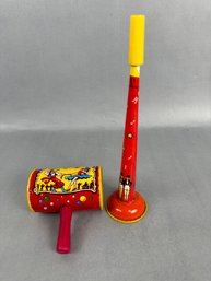 Vintage Tin Toy Noise Makers By Kirchhof