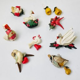 VTG House Of Hadda Christmas Ornaments Lot Of 10 Swan Birds Geese