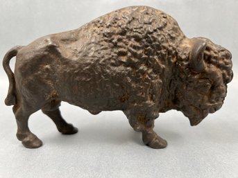 Vintage Cast Iron American Bison Bank.