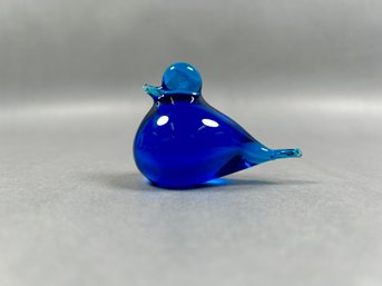 Cobalt Blue Art Glass Bird