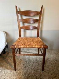 Handmade Ladder Back Chair With Woven Wood Seat