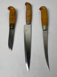 Vintage Lot Of 3 Knives Fjelkniven, Mora