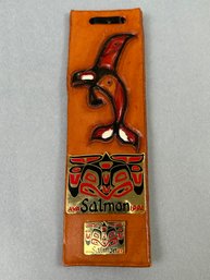 Native American Salmon Pins On Book Mark