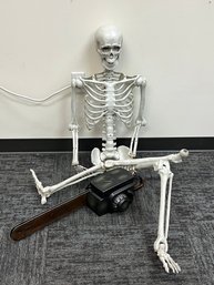 Skeleton With Leg Cut Off By Chain Saw