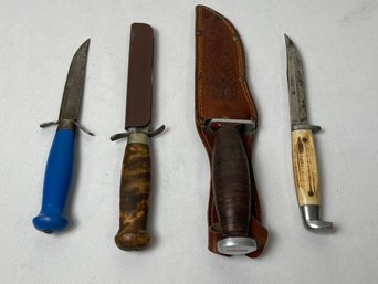 Vintage Lot Of 4 Knives Schrade, Frost, Stalvura