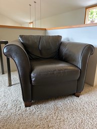 Italsofa Brown Low Back Leather Club Chair (#1)
