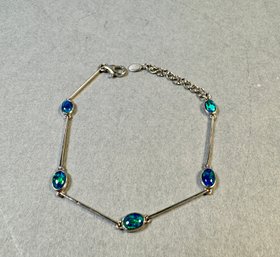 Sterling Silver Bracelet With Opals