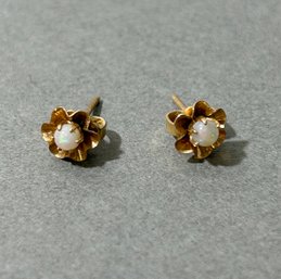 10k Yellow Gold Opalite Earrings