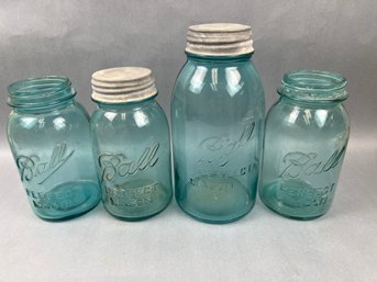 4 Vintage Ball Perfect Mason Jars.