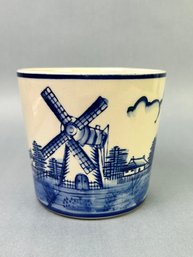 Blue & White Delft Style -  Dutch Scene Planter