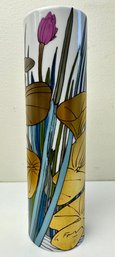 Rosenthal Gold Painted Cylinder Floral Vase