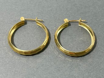 18k Yellow Gold Hoop Earrings