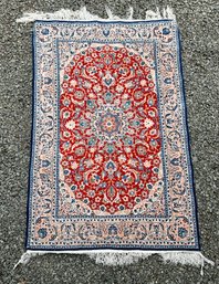 Vintage Hand Knotted Made In Iran Rug 100 Wool