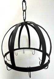 Vintage Rod Iron Hanging Pot Rack With Hooks *local Pick Up Only*