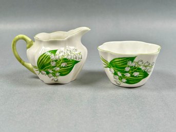 Lily Of The Valley - Shelley Fine Bone China, Creamer & Sugar