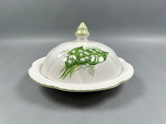 Lily Of The Valley - Shelley Fine Bone China Covered Round Butter Dish